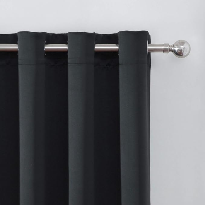 Blackout Curtains 52 x 108 inch/Black Curtains Set of 2 Panels/Thermal - Image 6