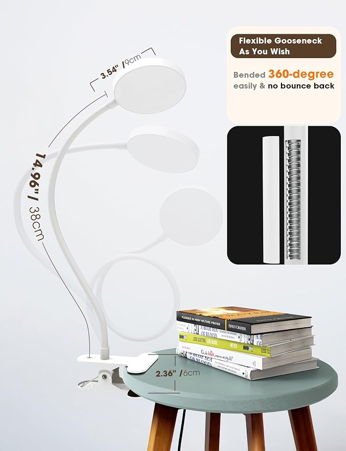 LiFMIRA Bed Lamp Clip on Light 8W 66 LED Reading Light - Image 5
