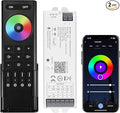 XXK WB5 WiFi PWM 12V/24V LED Controller with RC03RFB RF Remote Control 4-Zone Group, RGB RGBW RGBCCT Strip Lights Controller Kit Compatible with Alexa Google Home Smart Life Tuya APP Control