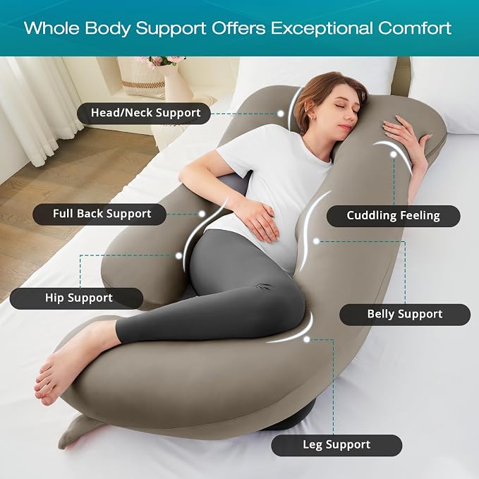 Cooling Pregnancy Pillows for Sleeping, Linen | Sasttie Maternity Pillow - Image 2