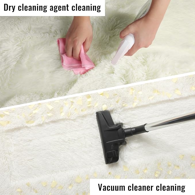 White Fluffy Shag Washable Area Rugs - Image 9