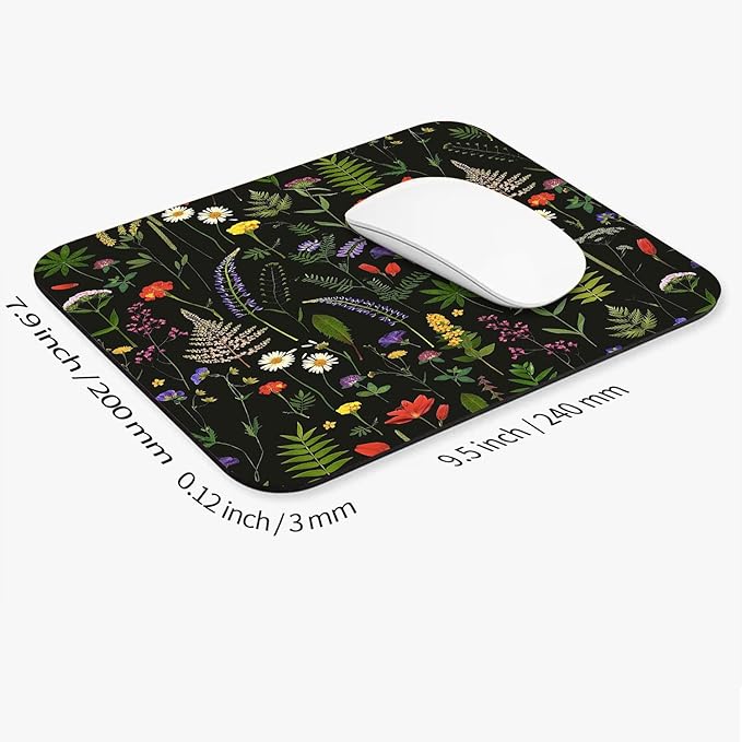 Armanza Square Mouse Pad Flowers,Personalized Premium-Textured Custom Mouse Mat Design,Washable Mousepad Cloth,Non-Slip Rubber Base Computer Mouse Pads for Wireless Mouse