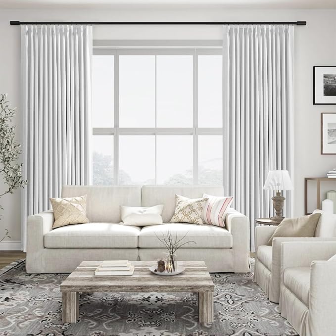 Ivory White Pinch Pleated 100% Blackout Curtains & Drapes 84 Inch Length 2 - Image 6