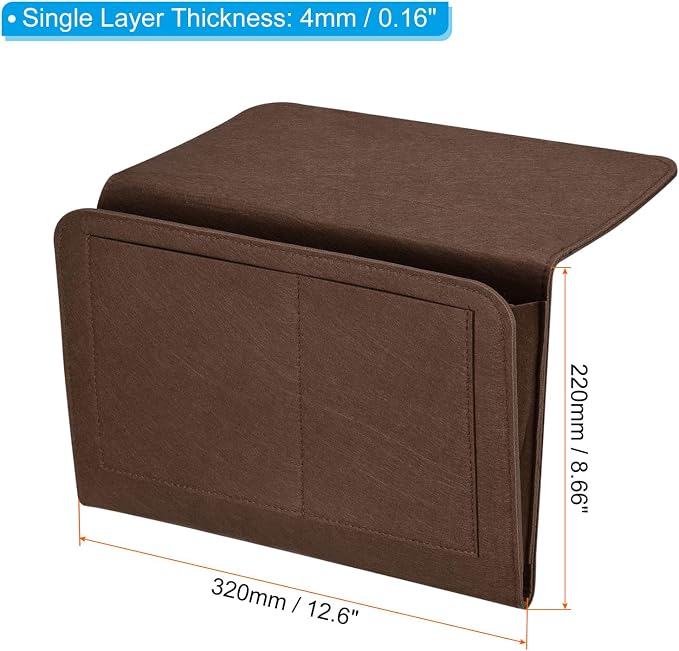 PATIKIL 13in Bedside Caddy, Bed Caddy Bedside Organizer Hanging 5 Pocket Soft - Image 2