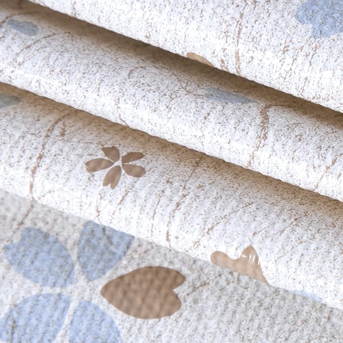 RAY STAR 12X120 Inch Shelf Liner for Kitchen Cabinets, Non-Adhesive Cabinet Liner Washable, PVC Drawer Liner for Dresser Non-Slip Bathroom (Floral)(4 Roll)