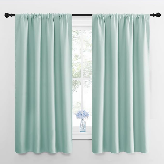 NICETOWN RV Blackout Curtains for Camper Windows, Aqua Blue, Short Blackout by NICETOWN