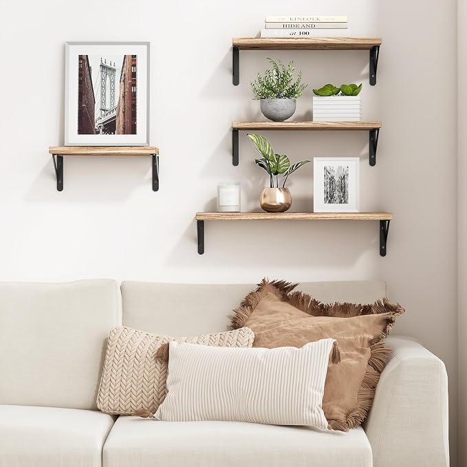 YGEOMER 4 Different Sizes Floating Shelves - Image 2