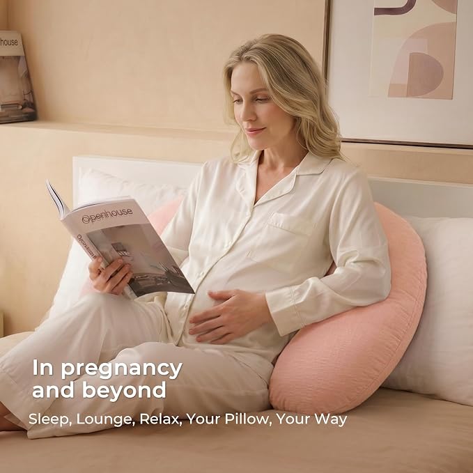 Momcozy J Shaped Pregnancy Pillow, Maternity Body Pillow - Image 4
