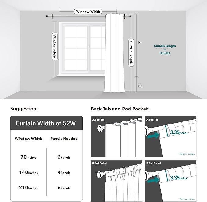 Deconovo Blackout Back Tab Curtains - Image 7