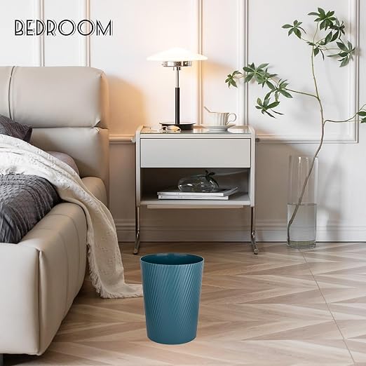 Small Bathroom Trash Can Wastebasket Garbage Can, 1.8 Gallon, Bluish Green | - Image 4