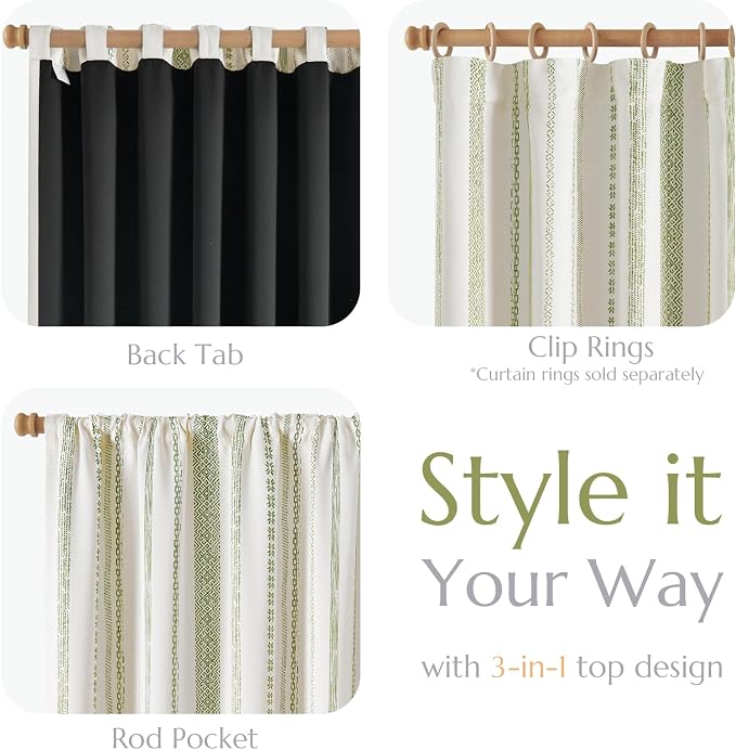 jinchan Boho Blackout Curtains 63 Inch Length - Image 5
