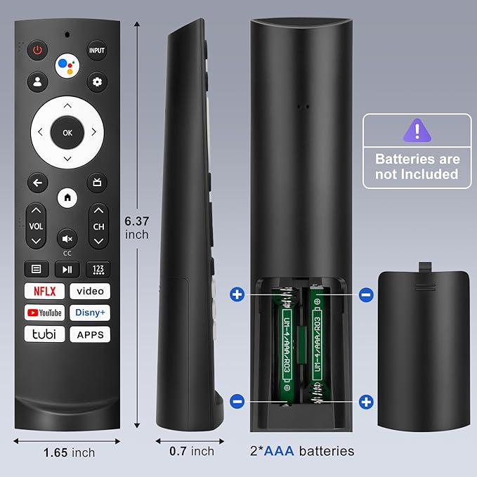 Only for Voice Replacement Hisense-TV-Remote-Control, for Hisense-Google-Smart-TV-4K LED QLED UHD ULED