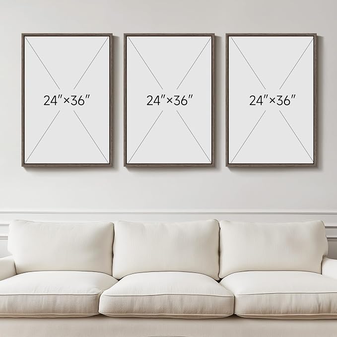 Large Framed Neutral Abstract Wall Art, 24x36 In | Rustic canvas prints - Image 3
