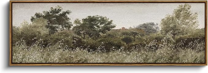 InSimSea Extra Large Framed Vintage Wall Art, Rustic Landscape, 36x12in | by InSimSeaArt