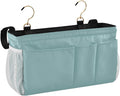 DOMIKING Teal Bedside Caddy for Dorm Bed Recliner Armrest Organizer by DOMIKING