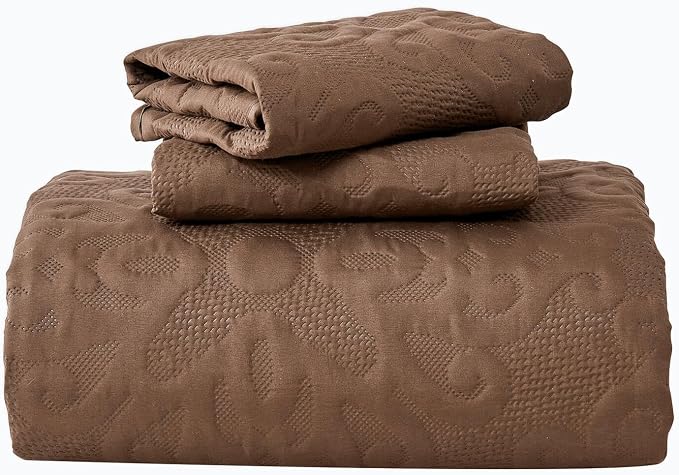 Kingnex Oversized King Bedspreads 128x120 Coffee | Lightweight, Extra Wide Quilt - Image 8