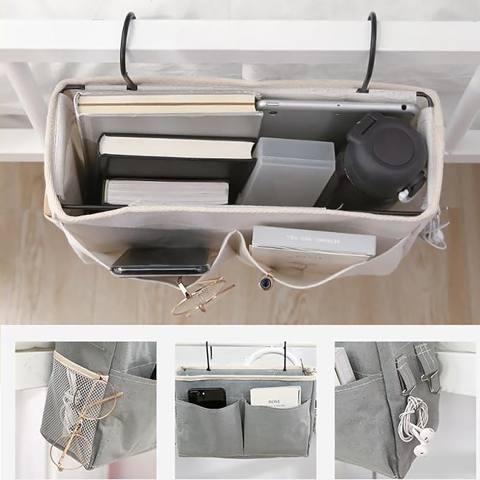SMALL GOAL Bedside Caddy, Bedside Hanging Storage Organizer - Image 5