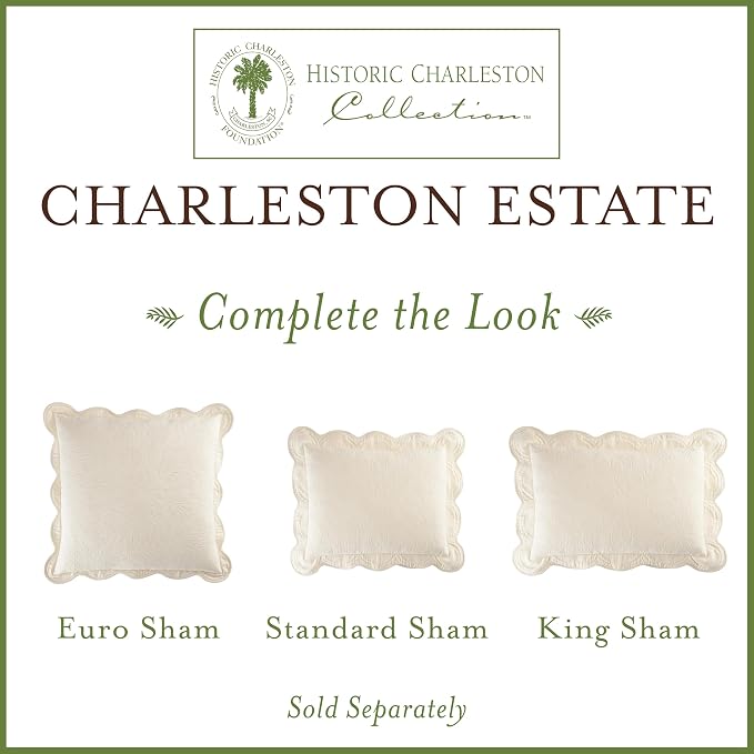 Charleston Estate Modern Farmhouse Floral Matelasse Bedspread - Image 9