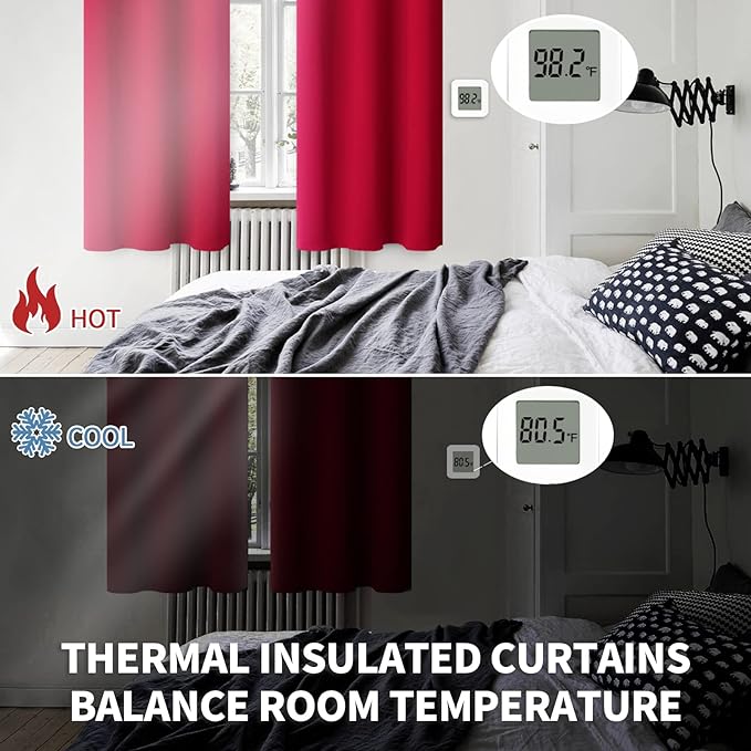 BGment Red Blackout Curtains 84 Inch Length - Image 4