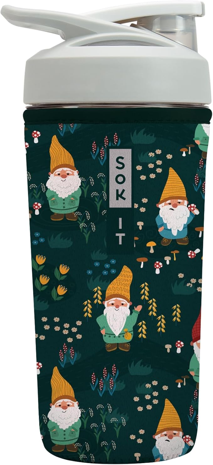 Sok It BotlSok Protein Blender Shaker Bottle Sleeve Insulated Neoprene Cover (Rollin' with my Gnomies, Fits 28oz Blender)