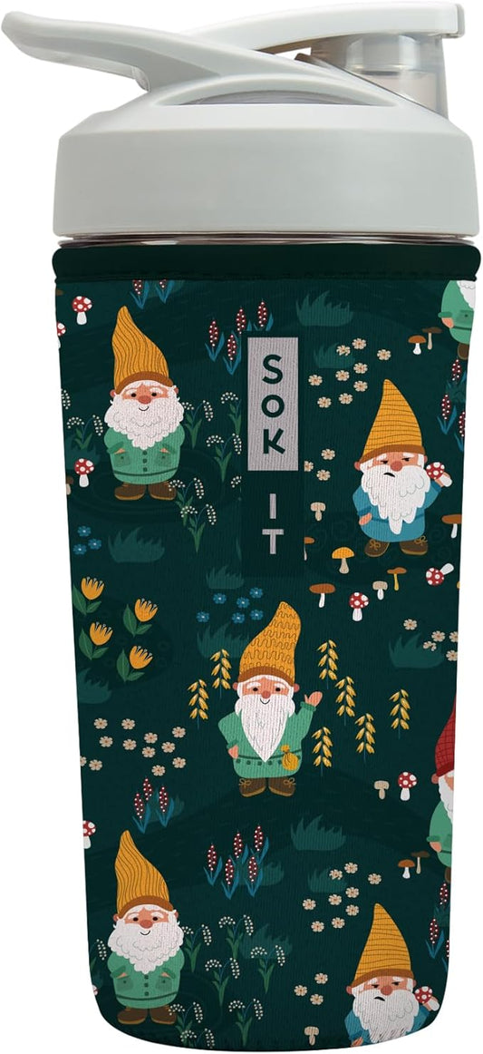 Sok It BotlSok Protein Blender Shaker Bottle Sleeve Insulated Neoprene Cover (Rollin' with my Gnomies, Fits 28oz Blender)