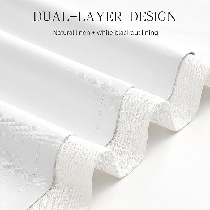 AUSSPVOCT Pinch Pleated 95 Inch Linen Curtains 100% Blackout - Image 6
