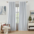 ZJDECOR 90 Inch Blue Striped Full Blackout Curtain Panels by ZJDECOR