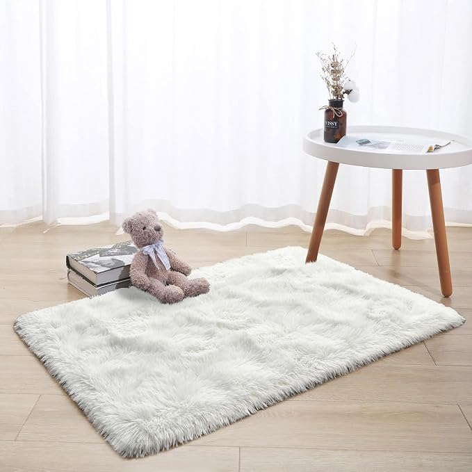 Super Soft Fluffy Rug for Bedroom, Modern Shaggy Fuzzy Kids Rugs for Living Room - Image 3