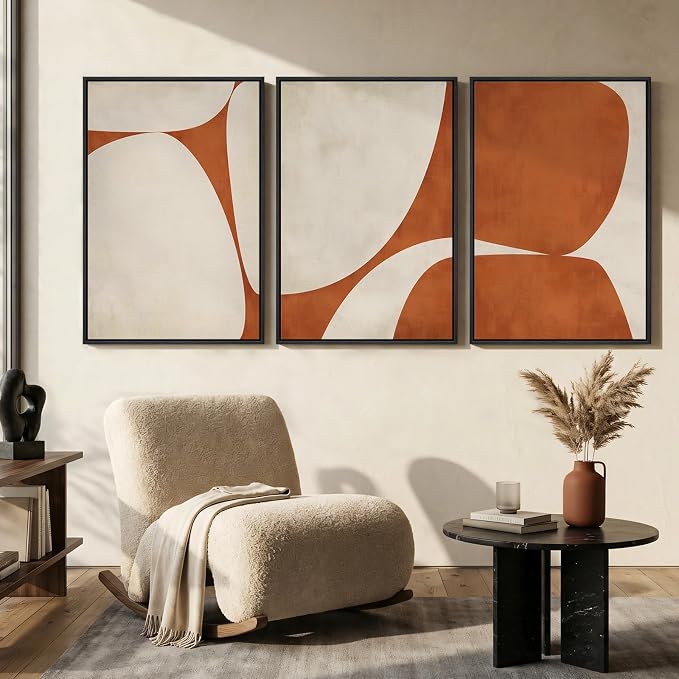Large Framed Neutral Abstract Wall Art - Image 5