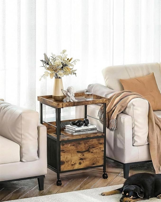 Faesun Swivel Lift Top Nightstand - Image 2
