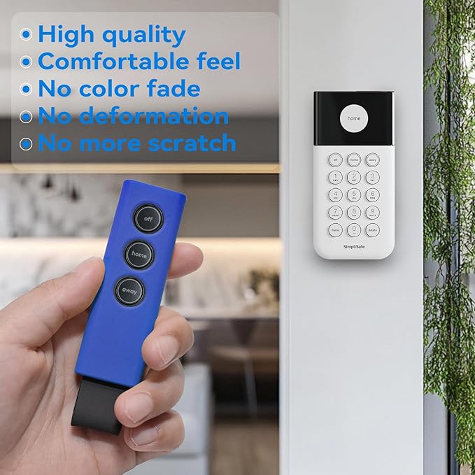 Protective Silicone Sleeve Case for SimpliSafe KeyFob - Arm and Disarm Remotely, Flexible Case for SimpliSafe Home Security System KeyFob - Latest Gen (Blue)