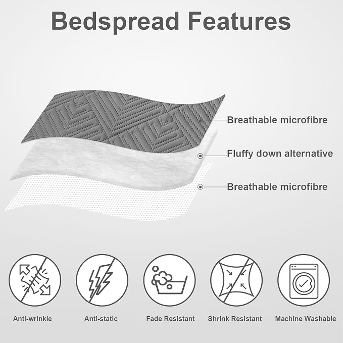 Hansleep Grey Quilt King Size - Image 3