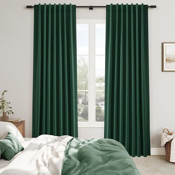 Joywell 100% Blackout Linen Curtains 84 Inch Long - Image 6