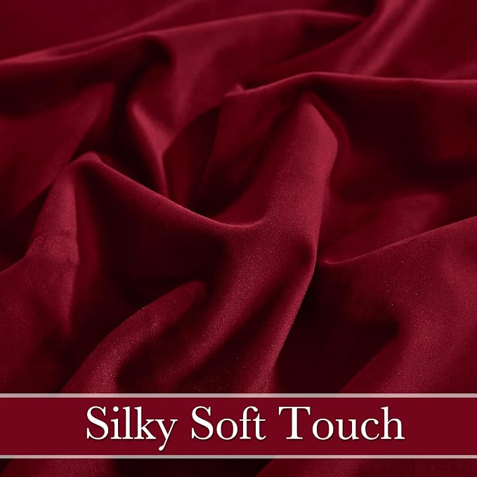 RYB HOME Red Velvet Blackout Curtains 92 inches - Image 4