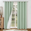 YoungsTex Light Green Linen 100% Blackout Curtains by YoungsTex