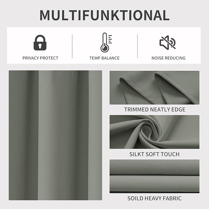 Joydeco Blackout Curtains 95 Inch Length 2 Panels Set, Thermal Insulated Long - Image 3