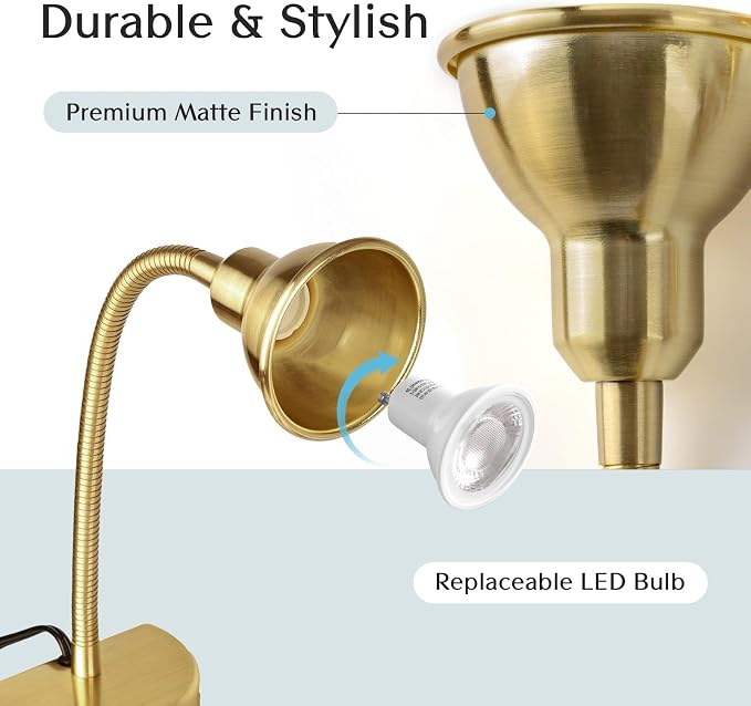 Patented Innovative Design Headboard Reading Light. No Drilling Golden Book - Image 4