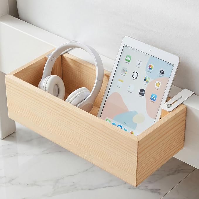 Bamboo Dorm Bedside Caddy Shelf by Unknown