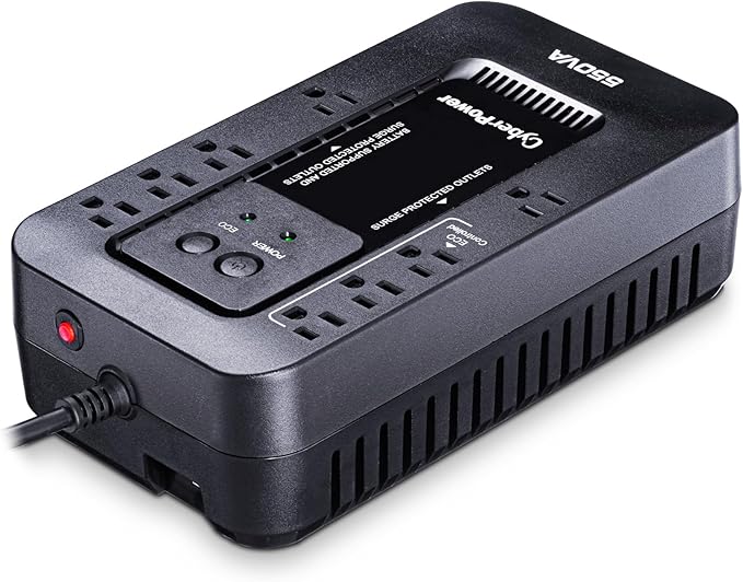 CyberPower EC550G Ecologic UPS Battery Backup and Surge Protector, 550VA/330W, 8 Outlets, ECO Mode, Compact, UL Certified