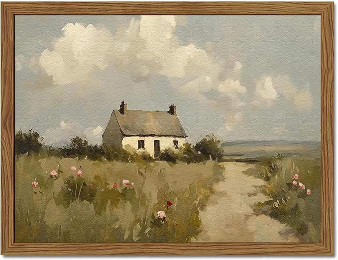 Vintage Farmhouse Wall Art, Country Cottage Wall Decor Paintings, Framed 3D by YFvrPtYourFavoritePainting