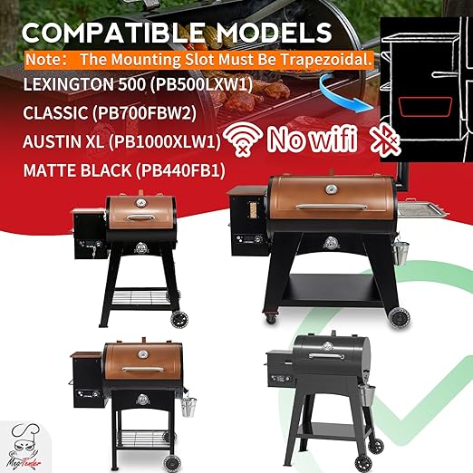 PID Trapezoidal Multifunctional Control Board Replacement for Pit Boss Pellet Grill for Lexington 540, Classic 700, Austin XL 1000, Matte Black 440FB1