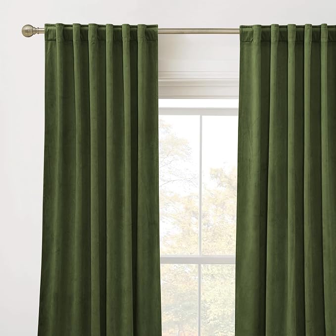 RYB HOME Velvet Curtains 108 inches Long, Extra Long High Ceiling Curtains | - Image 2