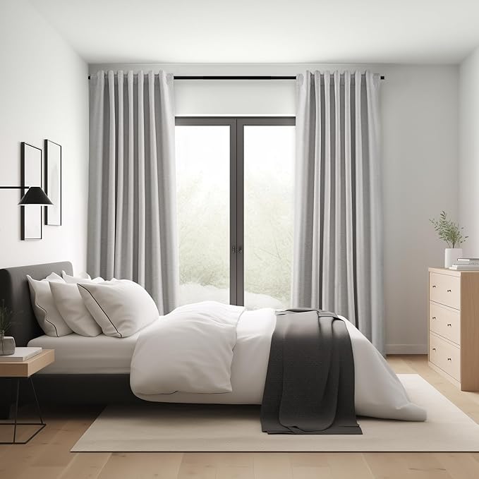 Topfinel 100 Inch Long Black Out Custom Drapery Panels, Light Grey Blackout - Image 7