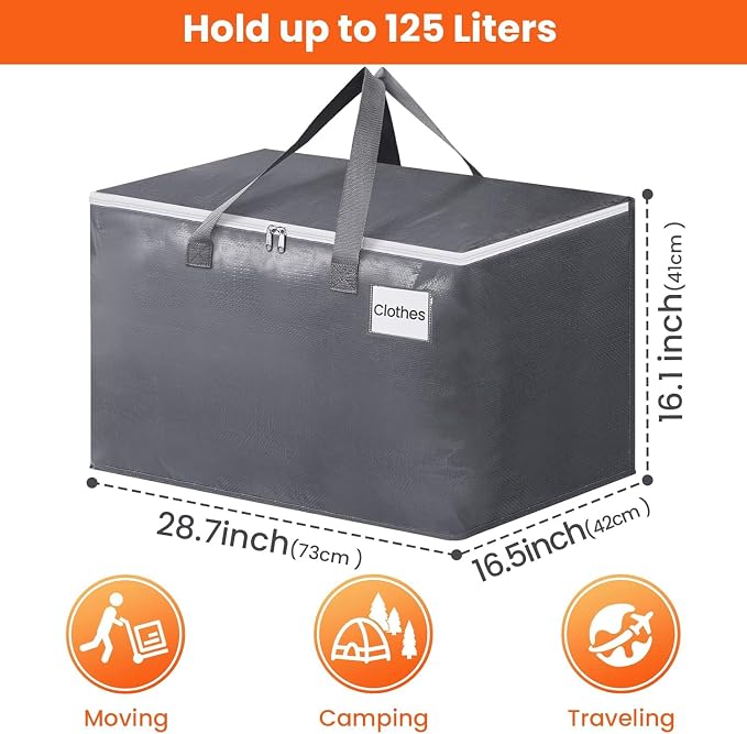 BlissTotes Large Moving Bags, Storage Bags, 125L-4 Pack | Moving Bags - Image 2