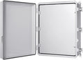 Gratury Junction Box, IP67 Waterproof Plastic Enclosure for Electrical Project, Hinged Grey Cover, Includes Mounting Plate and Wall Bracket (Grey Cover with Inner Door, 20"×16.1"×7.9")