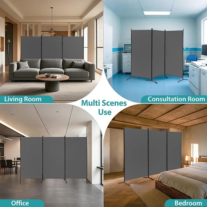 ZENY Room Divider, 3 Panel Folding Privacy Screens, Freestanding Room Divider - Image 2