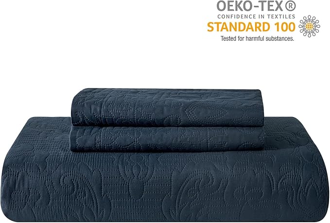 Hansleep Quilt Set Ultrasonic Lightweight Bed Decor Coverlet Set Comforter - Image 7