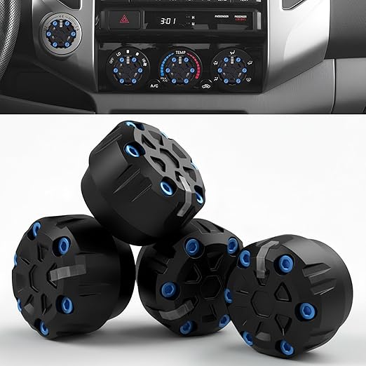 4 Pack - 2nd Gen Tacoma Accessories AC Knob Upgrade - 2005,2006,2007,2008,2009,2010,2011,2012,2013,2014,2015 Tacoma Climate Control Dial Mods Set - for Toyota Interior Replacement Kit