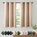 Short Beige Blackout Kitchen Curtain W40 x L45 Inch 2 Panels | Thermal Insulated by Woaboy