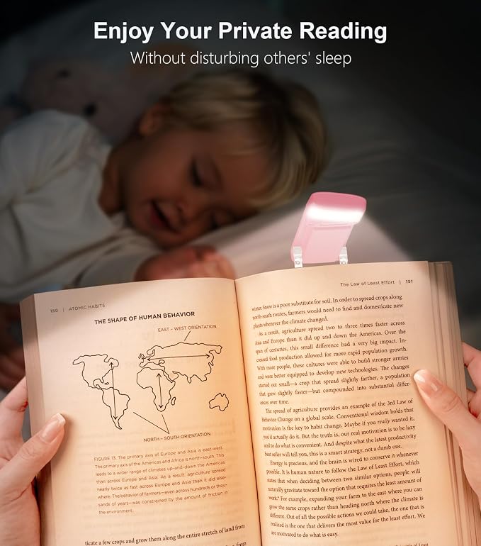 Gritin Book Light Rechargeable, Clip on LED Reading Light - Image 9